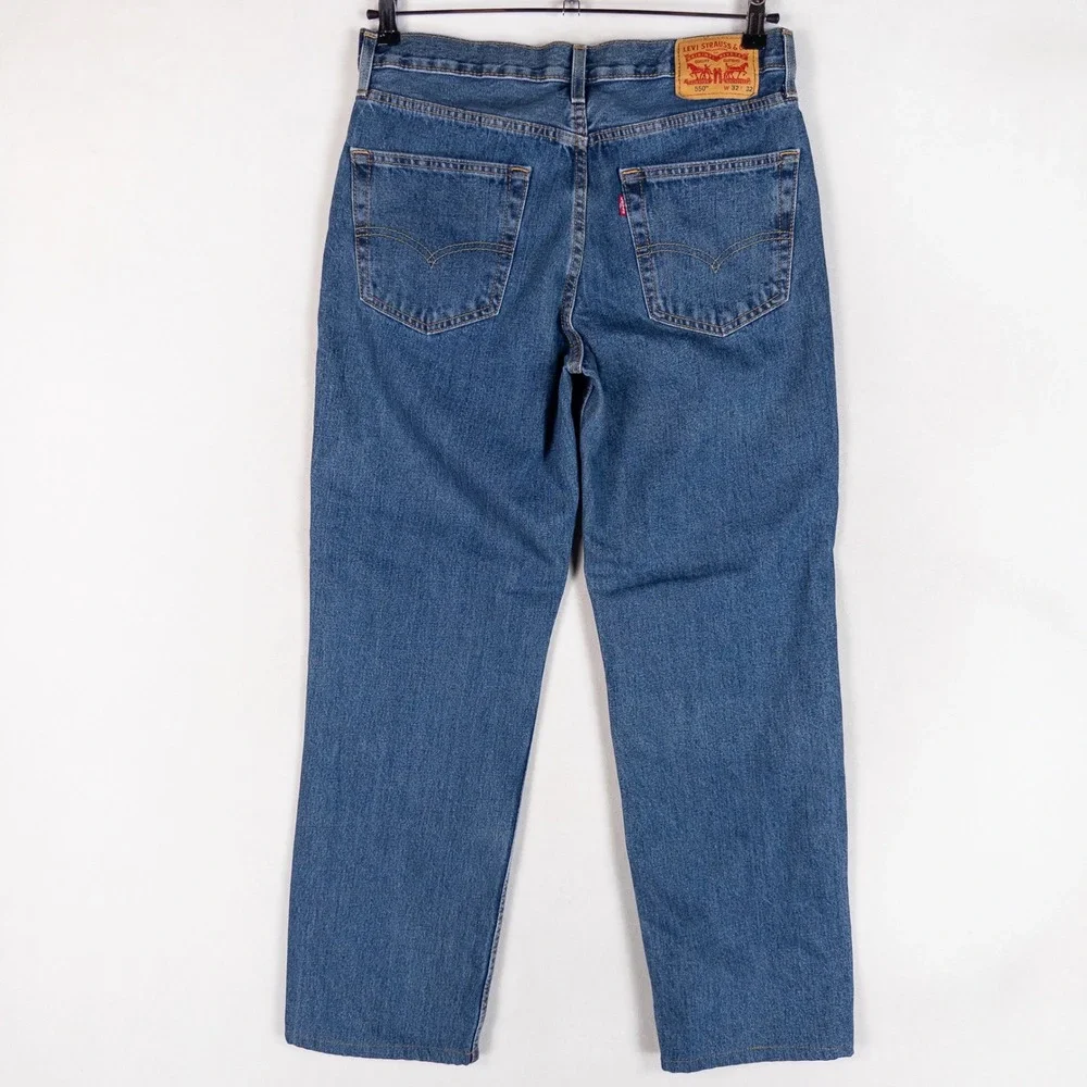 Levi's Mens 550 Relaxed Fit Jeans 32x32 Blue Denim Classic Straight Leg Hemmed